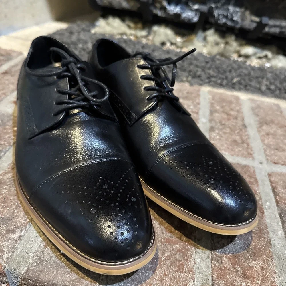 Stacy‎ Adams Darren Cap Toe Oxford Mens size 7M Leather Black #292